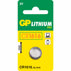 GP Batteries Lithium Cell CR1616, Batterie à usage unique, CR1616, Lithium, 3 V, 1 pièce(s), Acier inoxydable