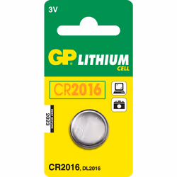 GP Batteries Lithium Cell CR2016, Batterie à usage unique, CR2016, Lithium, 3 V, 1 pièce(s), Acier inoxydable