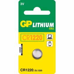 GP Batteries Lithium Cell CR1220, Batterie à usage unique, CR1220, Lithium, 3 V, 1 pièce(s), Acier inoxydable