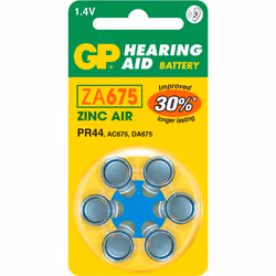 GP Batteries Hearing Aid ZA675, Batterie à usage unique, PR44, Zinc-Air, 1,4 V, 6 pièce(s), 5,4 mm