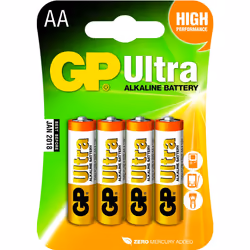 GP Batteries Ultra Alkaline AA, Batterie à usage unique, AA, Alcaline, 1,5 V, 4 pièce(s), Multicolore