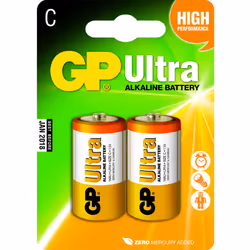 GP Batteries Ultra Alkaline C, Batterie à usage unique, C, Alcaline, 1,5 V, 2 pièce(s), Multicolore