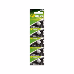 GP Batteries Lithium Cell CR1216, Batterie à usage unique, CR1216, Lithium, 3 V, 5 pièce(s), 25 mAh