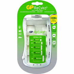 GP Batteries ReCyko+ PB19GS, Hybrides nickel-métal (NiMH), 9v, AA, AAA, C, D