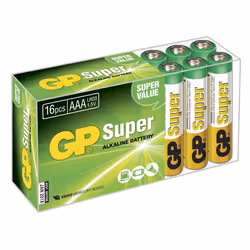 GP Batteries Super Alkaline 151053, Batterie à usage unique, AAA, Alcaline, 1,5 V, 16 pièce(s), Cylindrique