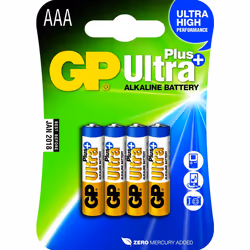 GP Batteries Ultra Plus Alkaline AAA, Batterie à usage unique, AAA, Alcaline, 1,5 V, 4 pièce(s), Multicolore