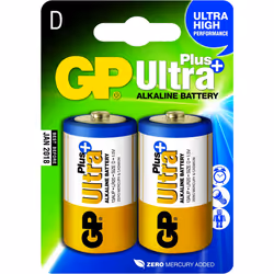 GP Batteries Ultra Plus Alkaline D, Batterie à usage unique, D, Alcaline, 1,5 V, 2 pièce(s), Multicolore