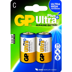GP Batteries Ultra Plus Alkaline C, Batterie à usage unique, C, Alcaline, 1,5 V, 2 pièce(s), Multicolore