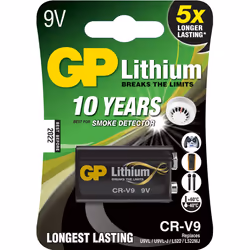 GP Batteries Lithium CR-V9, Batterie à usage unique, 9V, Lithium, 9 V, 1 pièce(s), Noir