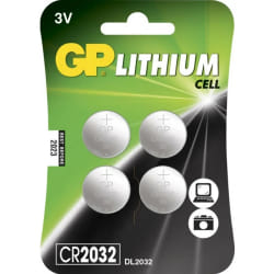 GP Pack de 4 Piles CR2032 3V