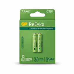 GP Batteries B2116, AAA, Hybrides nickel-métal (NiMH), 1,2 V, 2 pièce(s), 650 mAh, Vert