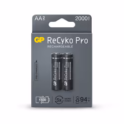 GP Batteries B2220, Batterie rechargeable, AA, Hybrides nickel-métal (NiMH), 1,2 V, 2 pièce(s), 2000 mAh