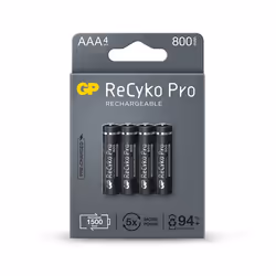 GP Batteries B22184, Batterie rechargeable, AAA, Hybrides nickel-métal (NiMH), 1,2 V, 4 pièce(s), 800 mAh