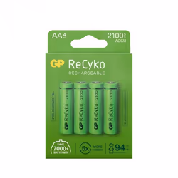 GP Batteries ReCyko, Batterie rechargeable, AA, Hybrides nickel-métal (NiMH), 1,2 V, 4 pièce(s), 2000 mAh