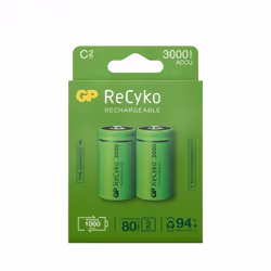 GP Batteries ReCyko, Batterie rechargeable, C, Hybrides nickel-métal (NiMH), 1,2 V, 2 pièce(s), 3000 mAh