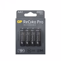 GP Batteries ReCyko Pro, Batterie rechargeable, AA, Hybrides nickel-métal (NiMH), 1,2 V, 4 pièce(s), 2000 mAh