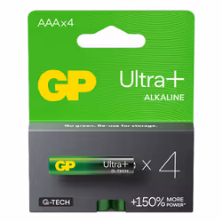 GP Batteries Ultra Plus Alkaline 03024AUPETA-B4, Batterie à usage unique, AAA, Alcaline, 1,5 V, 4 pièce(s), -20 - 50 °C