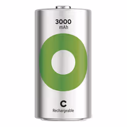 GP Batteries Recyko 3000 C, 3000 mAh, Hybrides nickel-métal (NiMH), C, 1,2 V, Vert, Argent, 2 pièce(s)