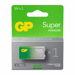 GP Batteries Super Alkaline 151426, Batterie à usage unique, 6LR61, 9V, Alcaline, 9 V, 1 pièce(s), Vert, Gris