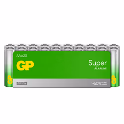GP Batteries Super Alkaline GP15A, Batterie à usage unique, AA, LR06, Alcaline, 1,5 V, 20 pièce(s), Cd (cadmium), Hg (mercure ...