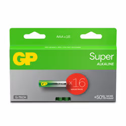 GP Batteries Super Alkaline GP24A, Batterie à usage unique, AAA, Alcaline, 1,5 V, 16 pièce(s), Cd (cadmium), Hg (mercure)
