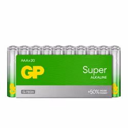 GP Batteries Super Alkaline GP24A, Batterie à usage unique, AAA, Alcaline, 1,5 V, 20 pièce(s), Cd (cadmium), Hg (mercure)