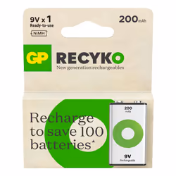 GP Batteries ReCyko Pro GPRCK20R8H150C1, Batterie rechargeable, 9V, Hybrides nickel-métal (NiMH), 8,4 V, 1 pièce(s), 200 mAh
