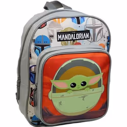 Sac à dos maternelle 31 cm avec poche Star Wars / The Mandalorian Baby Yoda Gris Bagtrotter