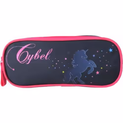 Trousse Scolaire - NO NAME - Cybel - 2 Compartiments - Marine et Rose - 23x7x10cm