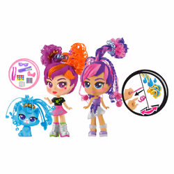 Silverlit Curligirls And Pet Twin Set ( 2 Poupees 1 Animal)