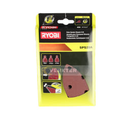 Papier abrasif + papier abrasif pour les zones difficiles d'accès RYOBI SPS20A; K80, K100, K120; 20 unités