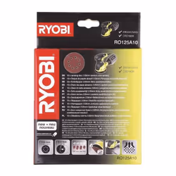 Description générale Ce lot de 10 disques abrasifs auto-agrippants RYOBI est spécialement conçu pour les ponceuses excentriqu ...