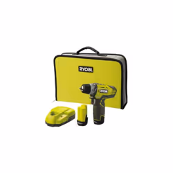 Présentation : Perceuse-visseuse compacte RYOBI 12V Lithium-ion - 2 vitesses - 2 batteries 1.3 Ah R12DD-LL13 S avec une poign ...