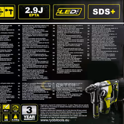 Marteau perforateur Ryobi RSDS800-K; 3 J; 800 W; SDS-plus - Vue supplémentaire 4