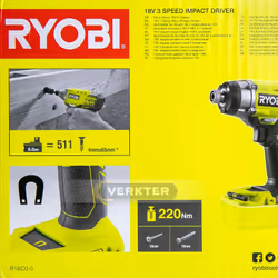 Pilote d'impact Ryobi R18ID3-0; 18 V (sans batterie et chargeur) - Vue supplémentaire 5