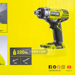 Pilote d'impact Ryobi R18ID3-0; 18 V (sans batterie et chargeur) - Vue supplémentaire 6
