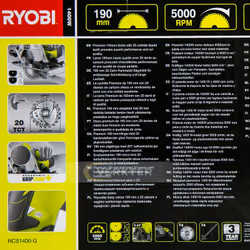 Scie circulaire Ryobi RCS1400-G; 1400 W - Vue supplémentaire 5