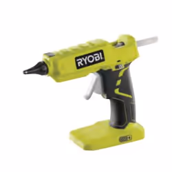 Ryobi R18GLU-0, Pistolet à colle chaude, Noir, Vert, Carton, Liège, Cuir, Plastique, pierre, Bois, 1,1 cm, 3 min, Batterie