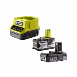 Description générale Pack de 2 batteries RYOBI 18V One+ 4.0Ah et 2.0Ah, comprenant un chargeur rapide 2.0Ah Lithium-ion RC181 ...