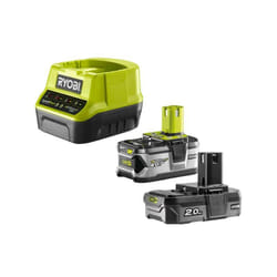Pack 2 batteries 18V One+ 4.0Ah et 2.0Ah - chargeur rapide 2.0Ah Lithium-ion RC18120-242 - Ryobi