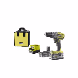 Perceuse-visseuse RYOBI 18V One+ 2 batteries LithiumPlus 2.0Ah et 5.0Ah - chargeur rapide 2.0Ah R18DD3-252S