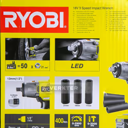 Clé à chocs Ryobi R18IW3-120S; 18 V; 1x2,0 Ah accu.