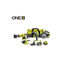 Ryobi - pack 4 outils: Perceuse-visseuse à percussion 2 vitesses 18V one+ (R18PD3-0) - Lampe torche led 18V one+™ (RLF18-0) - Scie sabre 18 v One+