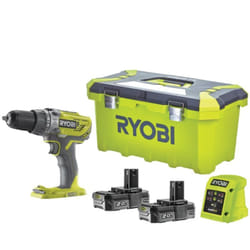 RYOBI Perceuse-visseuse à percussion 2 vitesse 18V One+ - 2 batteries LithiumPlus 2.0Ah - chargeur rapide 1.5Ah R18PD3-220T