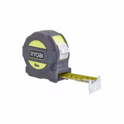 Présentation : Le mètre ruban RYOBI - 8m - RTM8M n'aura aucun mal à se glisser dans votre caisse à outils lors de vos travaux ...