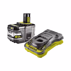 Ryobi RC18150-190, Ensemble de batterie et de chargeur, Lithium, 9 Ah, 18 V, Ryobi, Noir, Vert clair