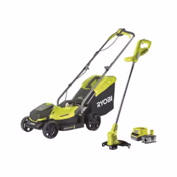 Description générale Ce pack d'outils de jardin Ryobi comprend une tondeuse à gazon sans fil RLM18X33B40 et un coupe-bordures ...