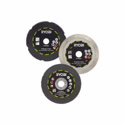Présentation : Ce kit 3 disques pour meuleuse RYOBI - 76 mm - RAKCOT03 est parfaitement compatible avec la meuleuse d'angleON ...