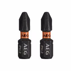 Présentation : Embouts de vissage balistiques renforcés AEG - 25 mm - 2 pcs - PH2 , conçus pour fonctionner avec impact lors ...