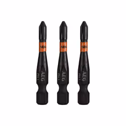 Présentation : Embouts de vissage balistiques renforcés AEG - 50 mm - 3 pcs - PH2 , conçus pour fonctionner avec impact lors ...